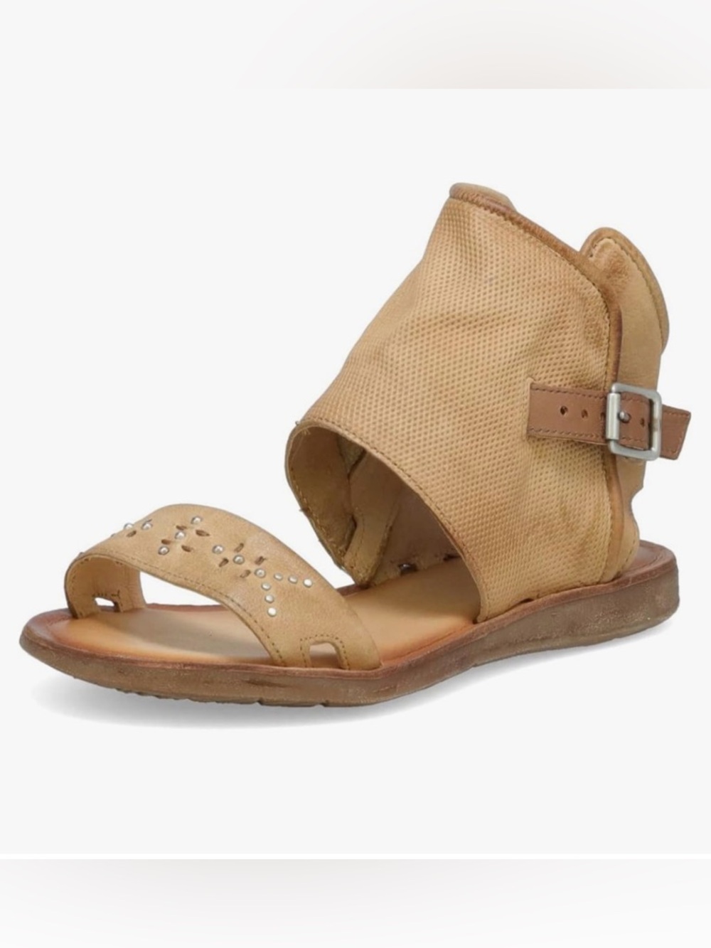 Miz Mooz Forge Wide Leather Sandals 39 Boho Ankle Cuff Studded Gladiator NWOB